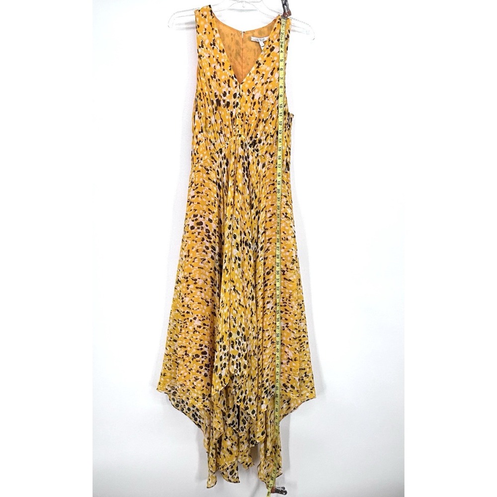 Derek Lam 10 Crosby Size 8 Marigold Pleated Crepe de Chine High Low Dress - Picture 5 of 11